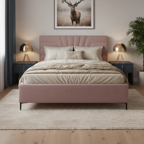 ŁÓŻKO TAPICEROWANE NA NÓŻKACH Z POJEMNIKIEM NA POŚCIEL SENlight 120x200